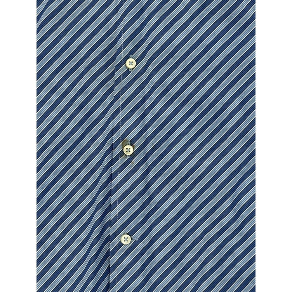 Tommy Hilfiger Button Down Shirt Mens Size Medium Blue Striped 100s 2 Ply-Fabric - Picture 6 of 8